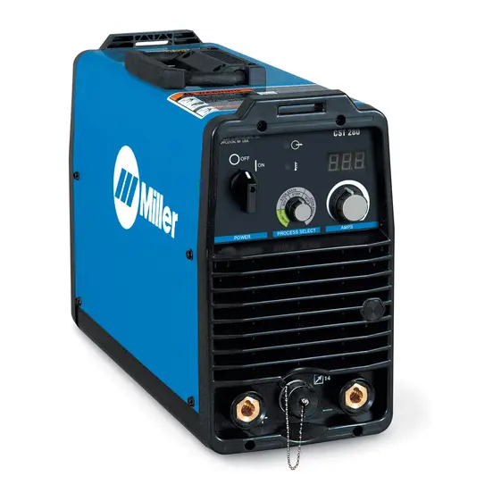 Soldadora de arco, inversor de CC a CA, 280 A, eléctrica MILLERELEC azul y negra