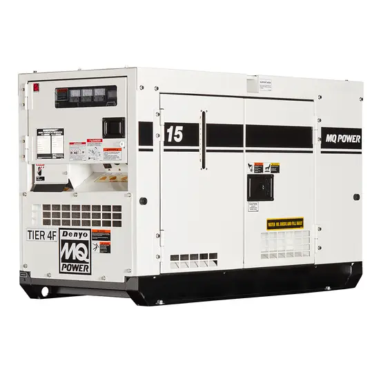 Generador remolcable de 11 – 22 kW, a diésel de nivel 4 MULTIQUIP blanco