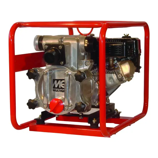 Bomba de basura, 2 in MULTIQUIP roja, plateada y negra