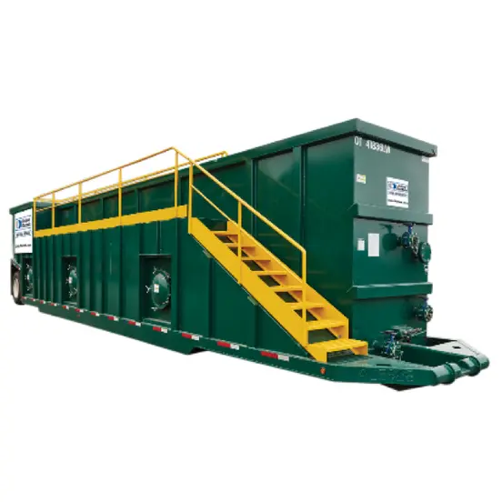 Tanque abierto en la parte superior de eje fijo verde y amarillo