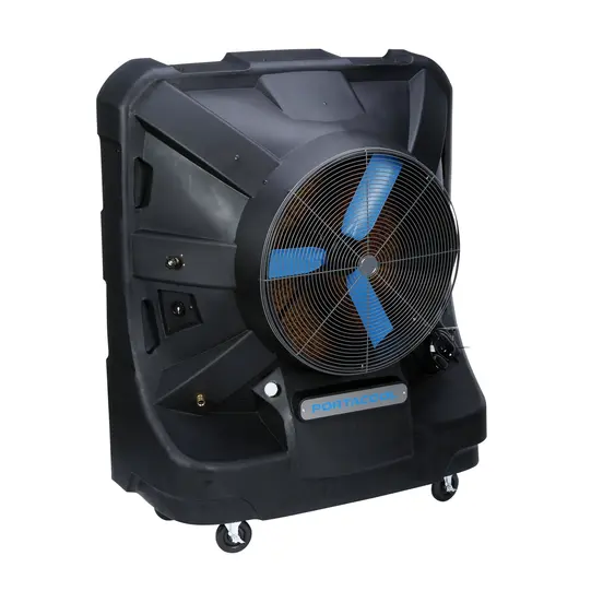 Ventilador de enfriamiento por evaporación portátil para interiores/exteriores, 12,500 CFM, 24 – 36 in PORTACOOL negro