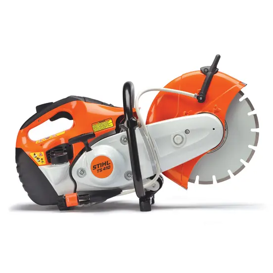 Sierra de corte para concreto de 12 pulgadas Stihl naranja y blanca