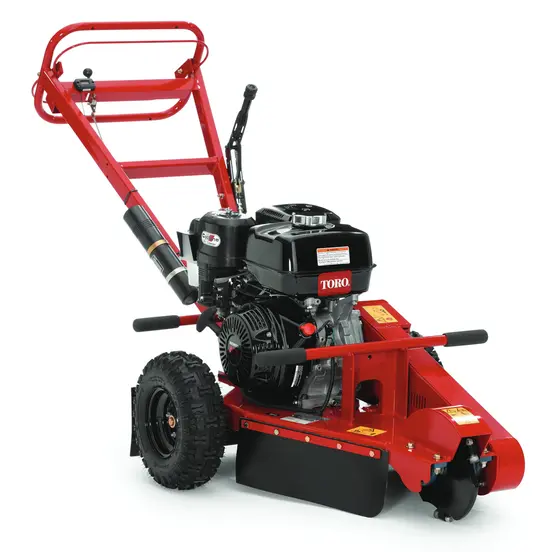 Triturador de tocones, 11 – 14 HP, a gasolina TORO rojo y negro