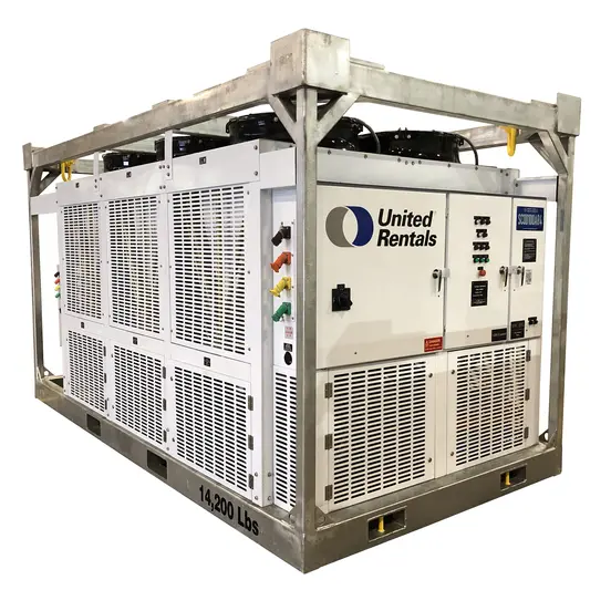 Sistema de enfriador a aire, 100 toneladas, 460 V, eléctrico SMARTCOOL beige y plateado
