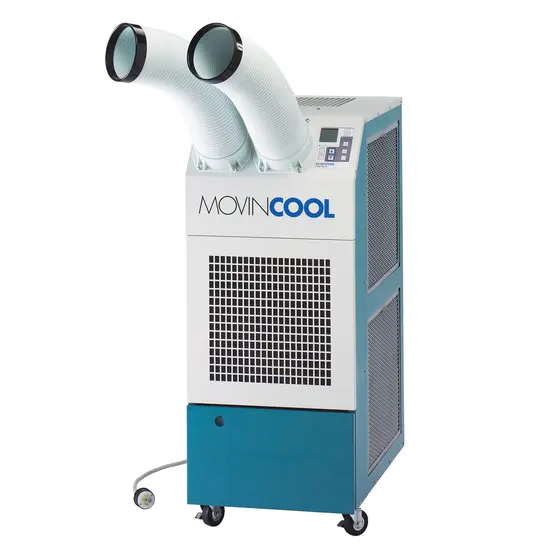 Enfriador puntual portátil de 2 toneladas DENSO blanco y azul, 208 V, eléctrico