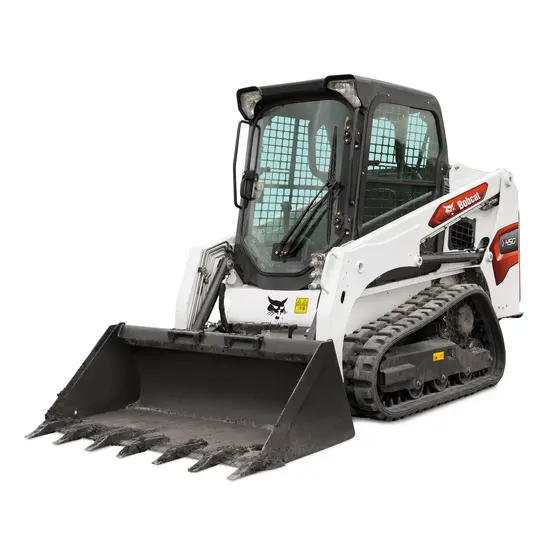 Cargador sobre orugas compacto BOBCAT blanco y negro