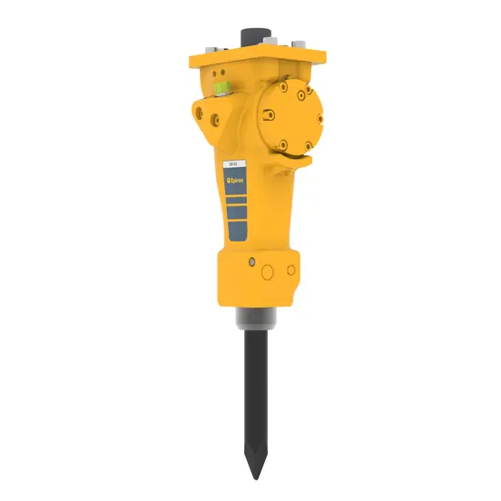 Conexión de miniquebrador hidráulico para cargador compacto EPIROC amarilla y negra