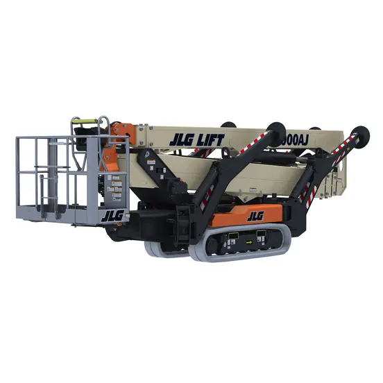 Beige and orange JLG Boom