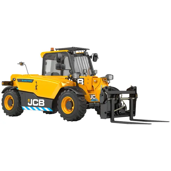 Yellow JCB electric variable reach forklift