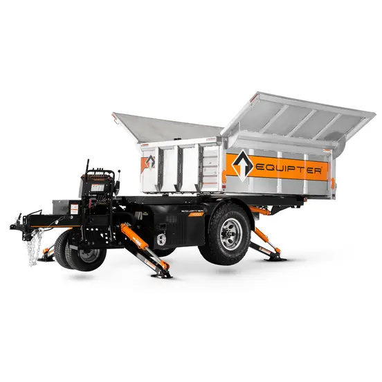Equipter 14 ft. remolque elevador y de volteo para techado, 4 yd³, eje en tándem