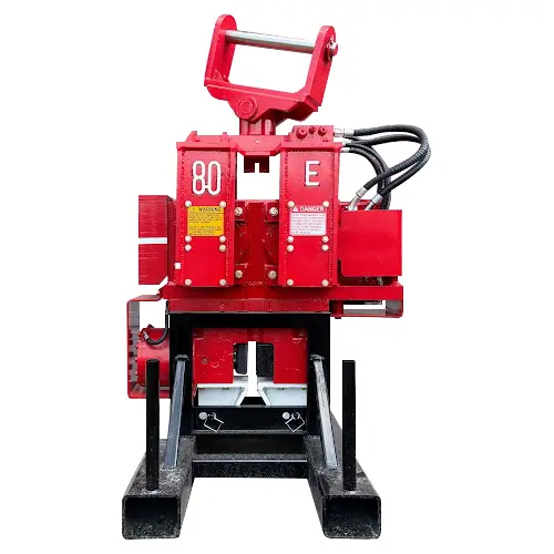 HPSI rojo y negro de 67 ft-lb Conexión de martillo vibratorio para pilotes para excavadora
