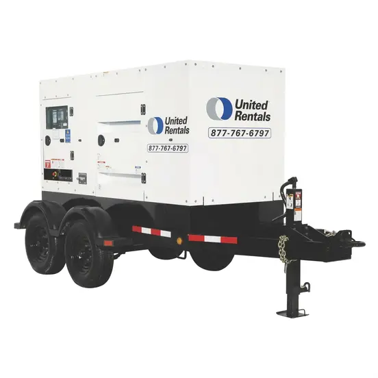 Generador a diésel remolcable de 100 kW blanco
