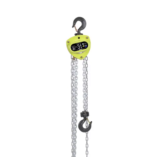 Yellow and black and silver AMH Manual Chain Hoist, 3 Tons