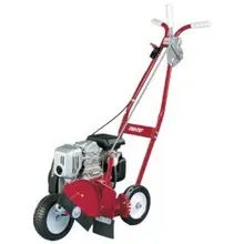 bordeadora de césped con ruedas roja